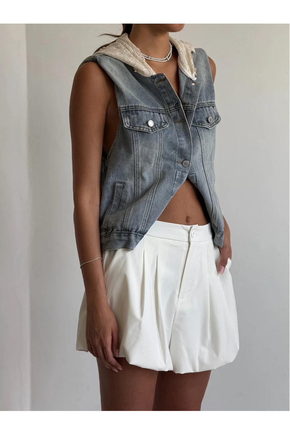 מכנס ריבל - לבן