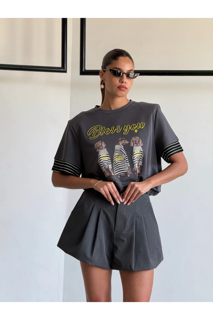 מכנס ריבל - אפור